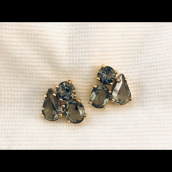 Kate Spade Grey and Gold Cluster Stud Earrings
